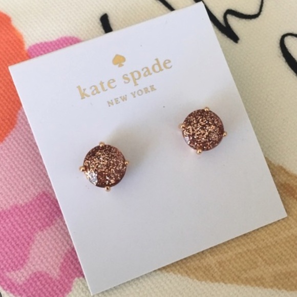 kate spade Jewelry - Kate Spade Rose Gold Gumdrop Glitter Studs